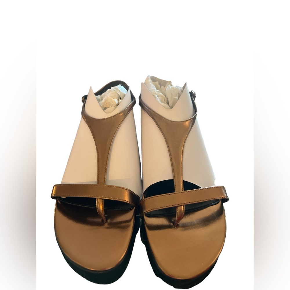Newport News bronze flat sandal